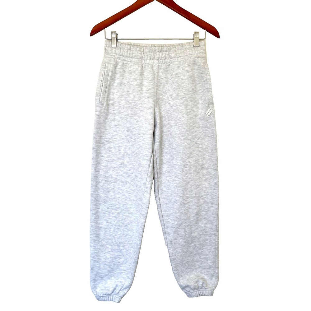 Superdry Womens Joggers Pants Size 4 Gray Stretch Luxury Capsule Lounge Comfy